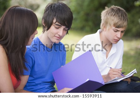 college students studying. stock photo : College students