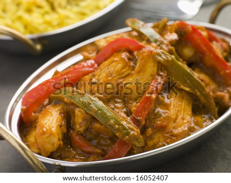 Dish of Chicken Jalfrezi Restaurant Style