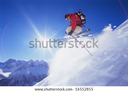 Young man skiing Young man skiing