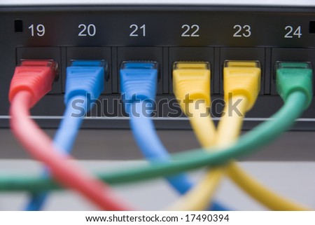 Computer Cables Connected To A Router