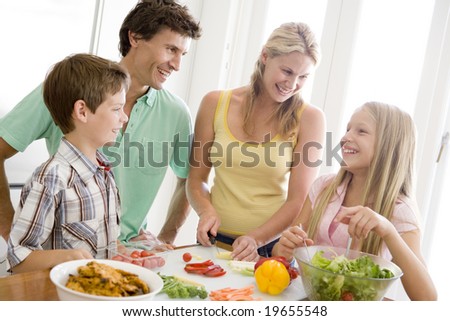 Family Preparing meal,mealtime Together