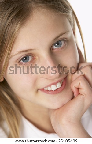 stock photo Portrait Of PreTeen Girl Smiling