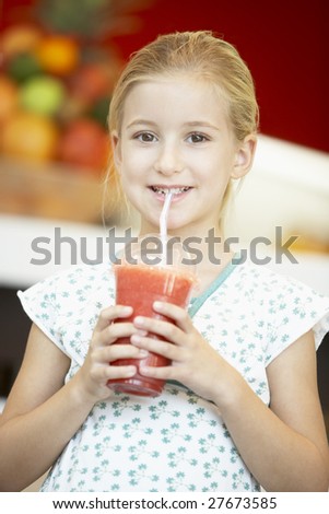 Girl Drinking Smoothie