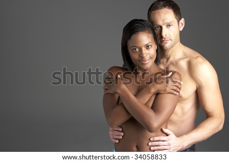 stock photo Young Naked Couple Embracing