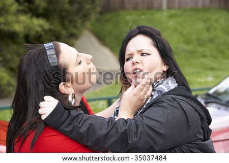 Two Young Women Fighting