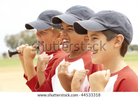 Young Boys In Baseball Team