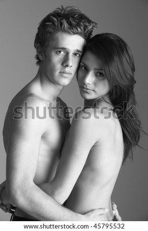 stock photo Naked Couple Embracing