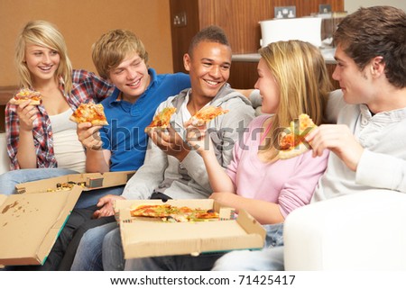 Group Eating Pizza