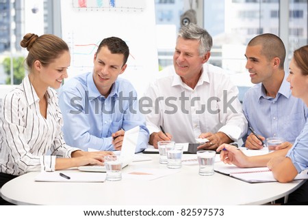 Colleagues in business meeting
