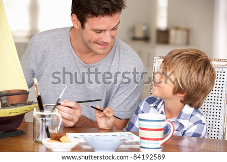 Father model making with son