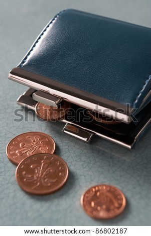 Open purse with coins