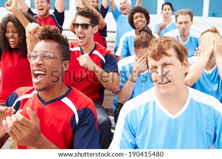 Rival Spectators Watching Sports Event