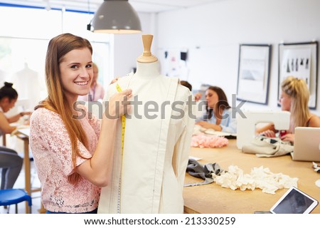 College Students Studying Fashion And Design