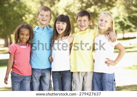 Group Of Children In Park