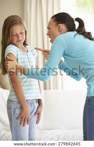 Mother Telling Off Daughter At Home