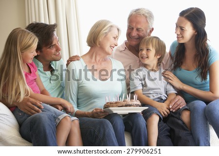Extended Family Group Celebrating Birthday