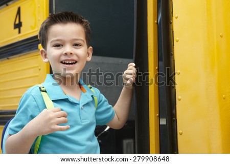 Elementary School Pupil Board Bus