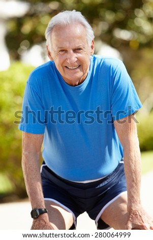 Elderly man out for a run