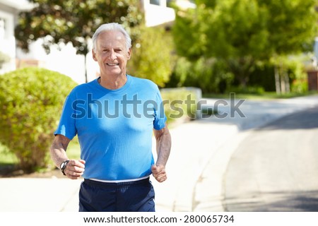 Elderly man jogging