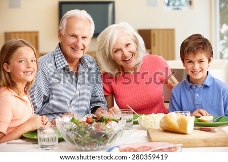 Family sharing meal