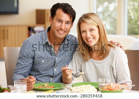 Couple sharing meal