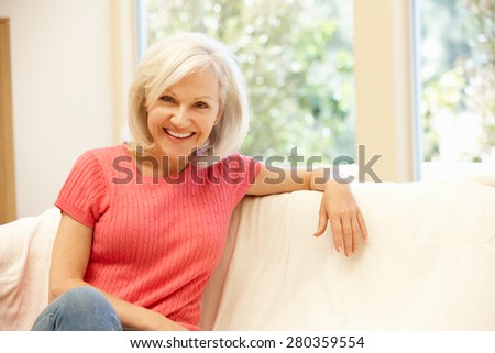 Mid age woman at home