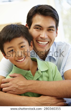 Asian father and son
