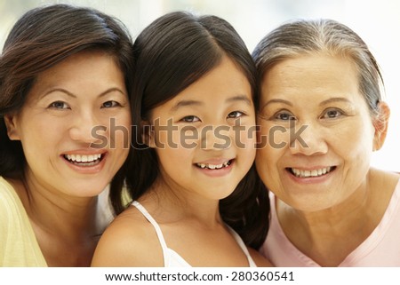 Asian mother,daughter and grandmother