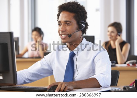 Friendly Customer Service Agent In Call Centre