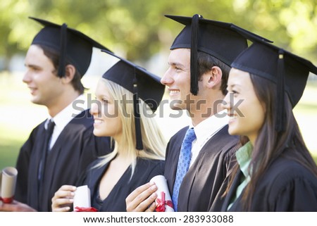 Group Of Students Attending Graduation Ceremony