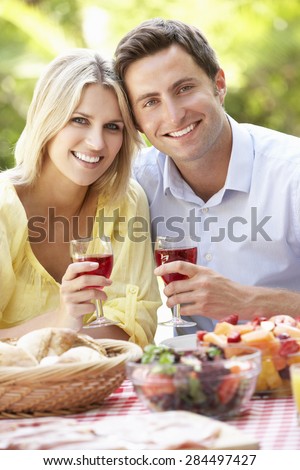 Couple Enjoying Outdoor Meal Together