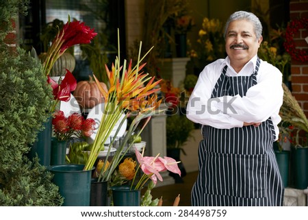 Portrait Of Male Florist Outside Shop