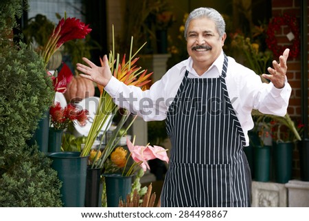 Portrait Of Male Florist Outside Shop