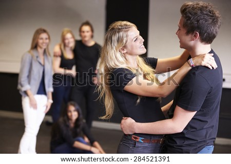 Students Taking Acting Class At Drama College