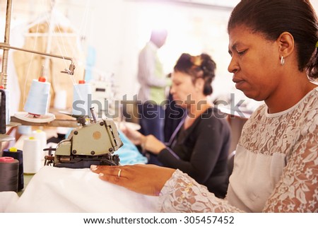 Women sewing at a community project workshop, South Africa