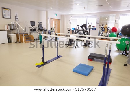 Equipment In Empty Physiotherapy Department Of Hospital