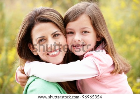 Portrait Hispanic Mother And Daughter