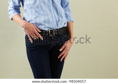 Detail Studio Shot Of Relaxed Middle Aged Woman