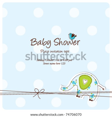 Baby Arrival Card - Baby Shower Invitation Card Stock Vector