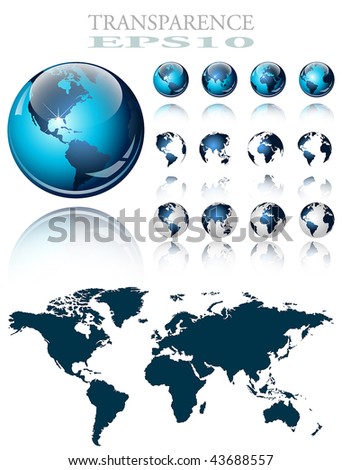 earth globe vector. map over the Earth Globe.