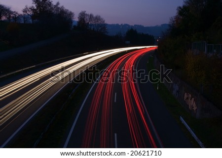 Road, driving by night