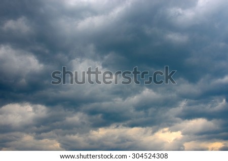 Strong dark gray dramatic sky with large clouds