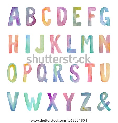 Colorful Watercolor Alphabet