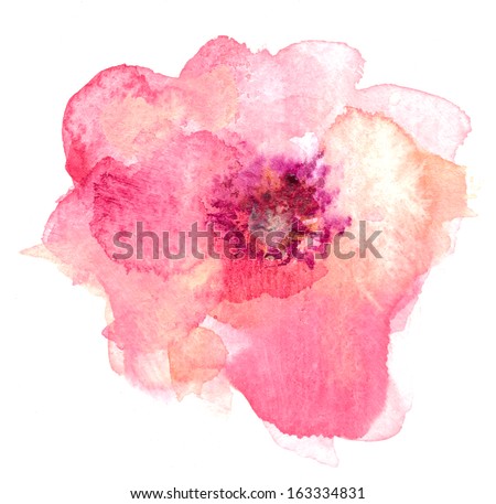 Single Pink and Orange Watercolor Flower Single Pink and Orange Watercolor Flower