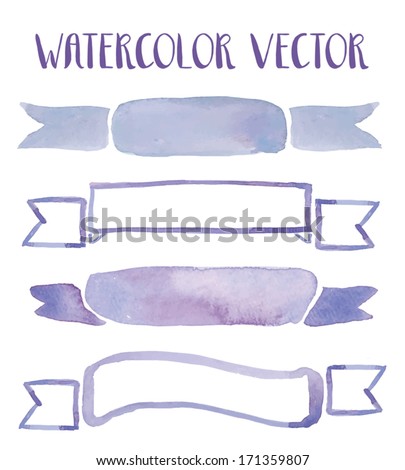 Watercolor Vector Ribbons