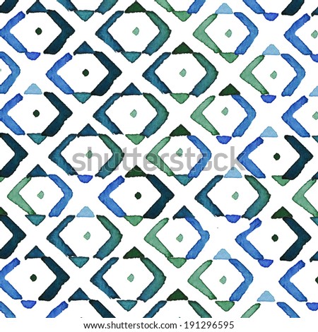 Tribal Pattern Watercolor Background. Colorful Painted Watercolour Background. Native American Pattern. Indian Pattern Background.