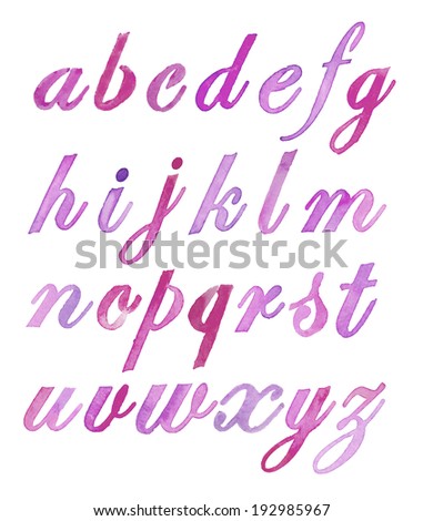Watercolor Alphabet Letters. Hand Painted Alphabet. Watercolor ABCs. Watercolor Font Letters. Digital Scrapbooking Alphabet.