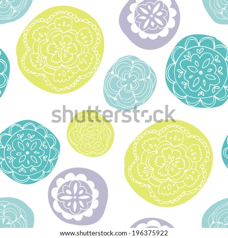 Mandala Pattern. Cute Circle Doily Pattern. Repeating Circle Pattern. Cute Background Pattern