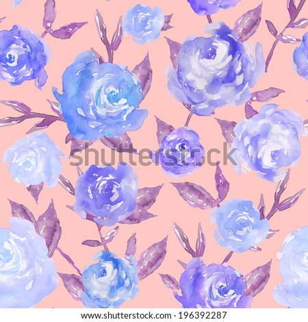 Repeating Peony Pattern. Peony Background Pattern. Watercolor Peonies Pattern. Painted Peonies Background Pattern