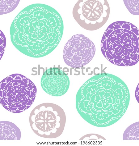 Mandala Pattern. Cute Circle Doily Pattern. Repeating Circle Pattern. Cute Background Pattern